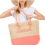 Crochet Fabric Beach Tote Bag-Different Colors