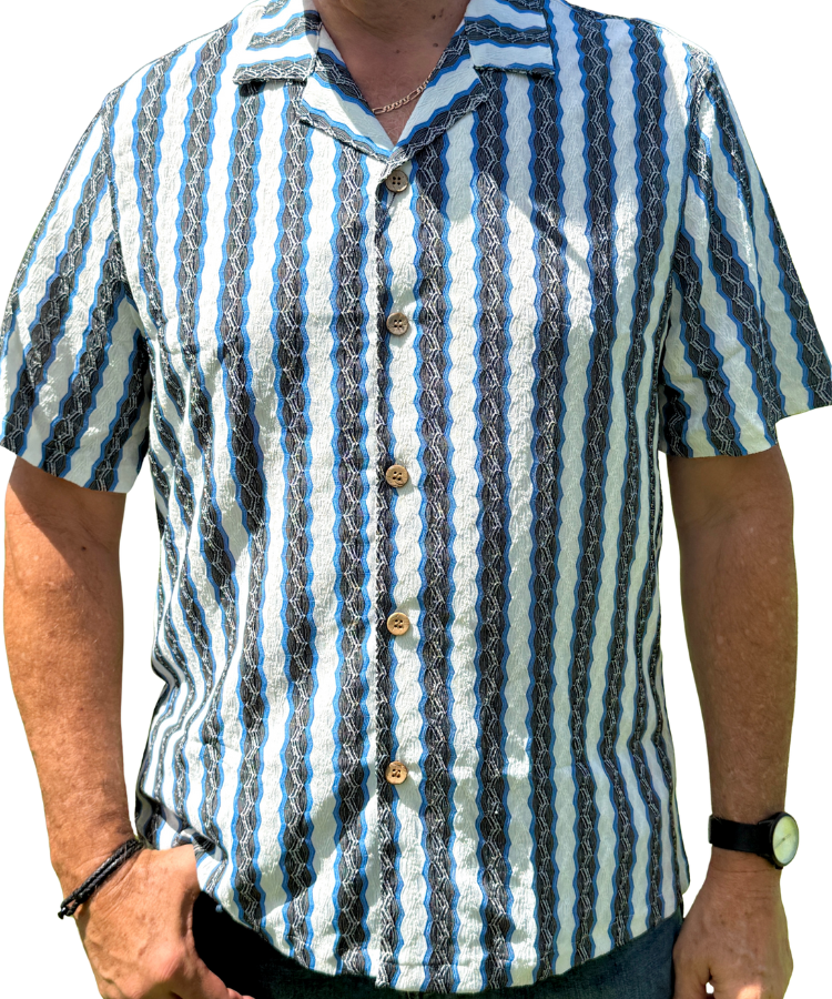 Blue Stipe Crochet