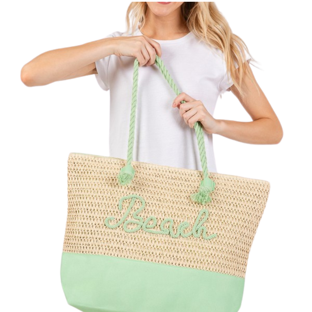 Crochet Fabric Beach Tote Bag-Different Colors
