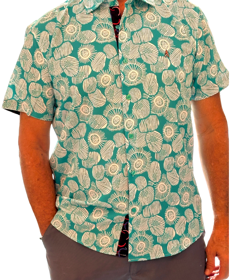 Teal Shells Casual Shirt