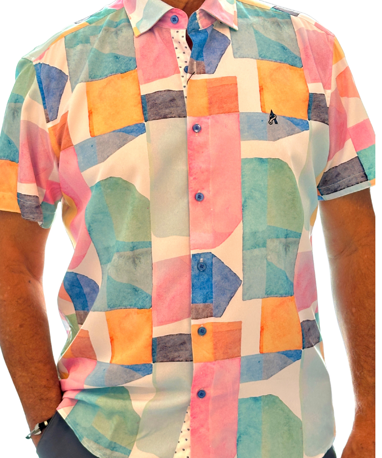 Geometric Pastel Casual Shirt