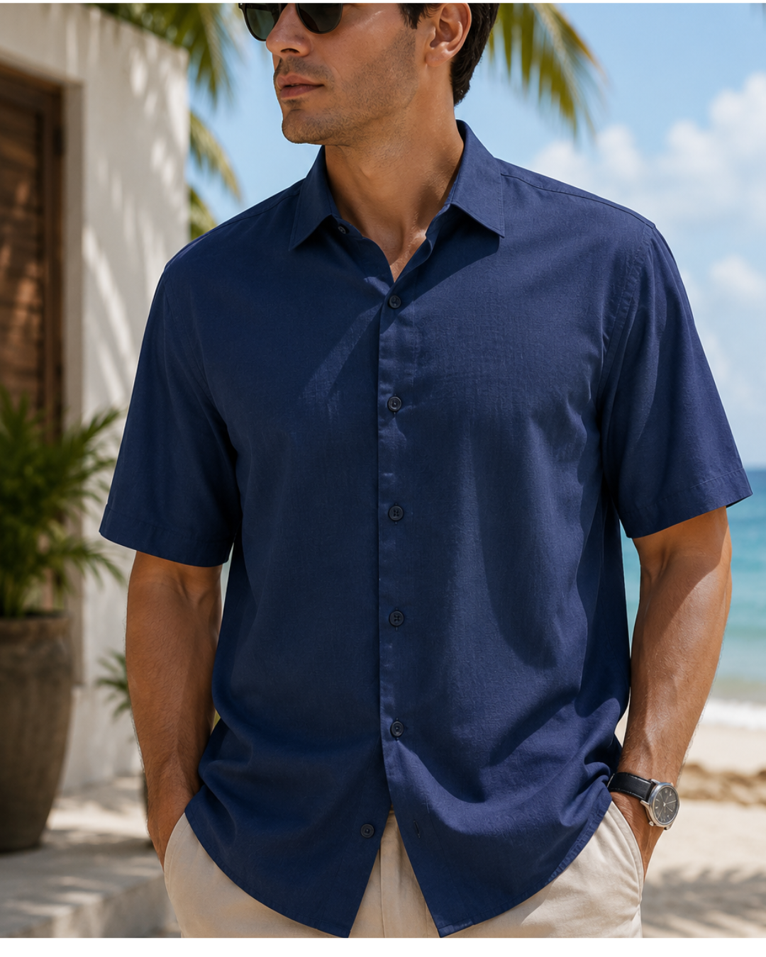 Linen Solid Dark Blue