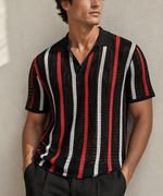 Retro Stripe Crochet Polo