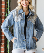 Cata's Denim Sequin Jacket